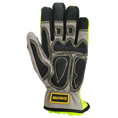 High Visible Glass Fiber Rescue Extrication Gloves Elasticized Turtleneck Cuff